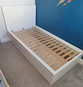 Ikea Malm single bed with 2 drawers and slats