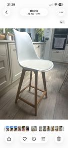 kitchen stools Nordic style x 6. Faux leather white/wood