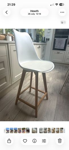 kitchen stools Nordic style x 6. Faux leather white/wood