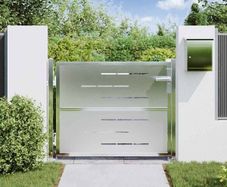 Garden Gate with Lock Silver 100 x 75 cm Stainless Steel