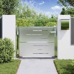 Garden Gate with Lock Silver 100 x 75 cm Stainless Steel