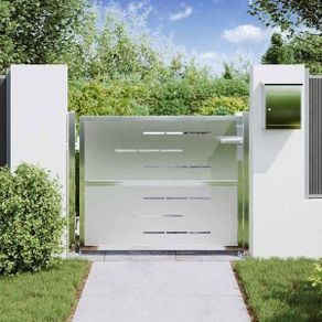 Garden Gate with Lock Silver 100 x 75 cm Stainless Steel
