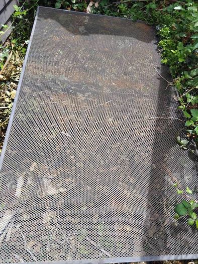 old rust  metel top of table