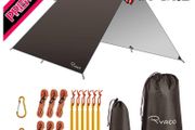 Hammock Rain Fly Tent Tarp, 3m x 3m Tarpaulin Portable Sunshade Lightweight Waterproof Groundsheet Windproof Camping gazebo Picnic Mat Anti UV Sun Shelter for Camping Travel Beach (FREE SHIPPING)
