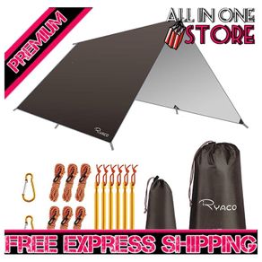 Hammock Rain Fly Tent Tarp, 3m x 3m Tarpaulin Portable Sunshade Lightweight Waterproof Groundsheet Windproof Camping gazebo Picnic Mat Anti UV Sun Shelter for Camping Travel Beach (FREE SHIPPING)