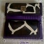 Dooney & Bourke Continental Clutch  Zebra Print Trifold Checkbook Wallet with Purple Interior Lining Image 3