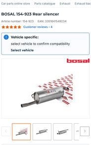 Bosal 154-923 Rear Silencer Exhaust Muffler New