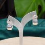Sterling Silver Thick Chunky Half Hoop Earrings Image 3