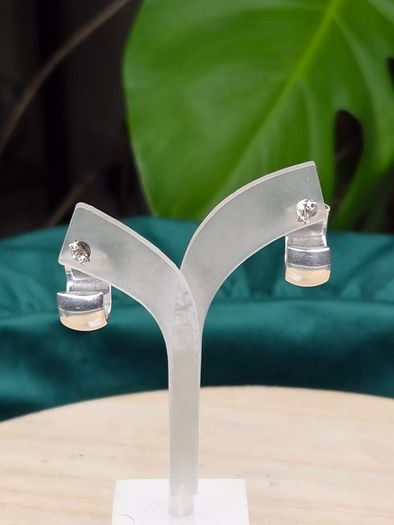 Sterling Silver Thick Chunky Half Hoop Earrings