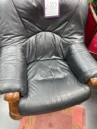 Black leather armchair