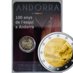 Andorra 2 Euro Base Metals Brilliant Uncirculated Coin 2024 - 100 years of Skiing