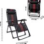 Set of 2 Heavy Duty Textoline Zero Gravity Chairs | Garden Outdoor Patio Sun Loungers | Folding Reclining Chairs (Red and Black) Image 3
