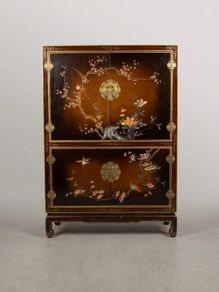 20th Century Chinese Carved & Lacquered Armoire