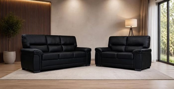 New 3+2 Black Sofas