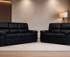 New 3+2 Black Sofas