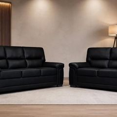 New 3+2 Black Sofas