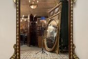 FLASH SALE ! Was 495 now 400 ! Louis XVI Style Parcel Gilt and Painted Overmantel Mirror