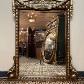 FLASH SALE ! Was 495 now 400 ! Louis XVI Style Parcel Gilt and Painted Overmantel Mirror