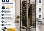 Heavy Duty Chair Trolley Holds Up to 66 Stacking Chairs Commercial Steel Storage Cart with Lockable Wheels