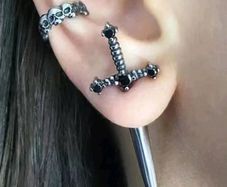 Rhinestone sword earrings