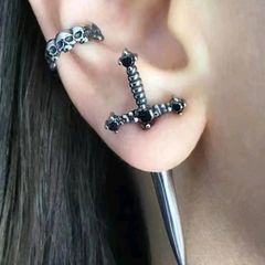 Rhinestone sword earrings