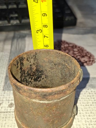Rare 13 Piece Lot of Antique Chavagnat Tin Measuring Demi-Litre from Paris, France, dating  approximately 1800s.