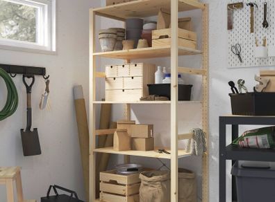 IKEA IVAR Shelving Unit 89x30x179cm 6 Shelves Solid Pine