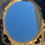 Retro vintage petit metal framed wall mirror c1960 Image 3