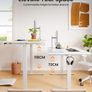 Electric Standing Desk 160 x 80 cm, Height Adjustable Desk, Sit Stand Table with Easy-Glide Drawer & 4 Memory Smart Pannal, T-Leg Design for Stability, Splice Board, White Frame & Surface Image 6