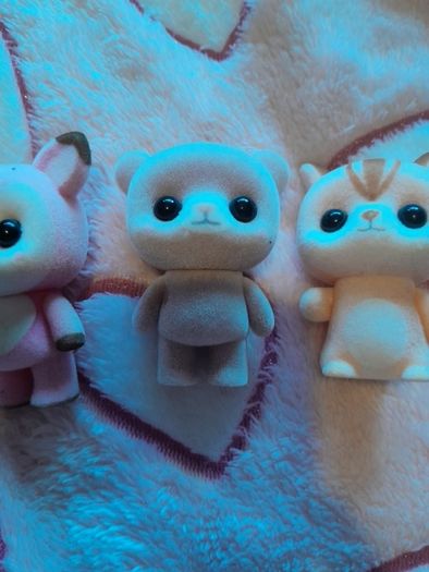 Small little furry animal toys x3