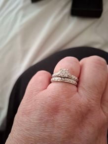 18k White Gold Natural Diamond Bridal Set  Certified