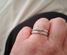 18k White Gold Natural Diamond Bridal Set  Certified