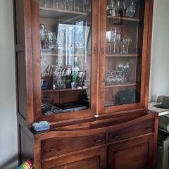 Cherry wood 2 piece cabinet