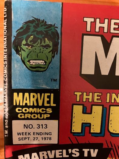 Comic: 'The Mighty World Of Marvel' no. 313 / 1978
