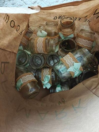 Decorated wedding jars