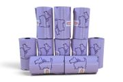 PE Perfumed Purple Dog Poo Bags - 10 x rolls - 15 bags per roll