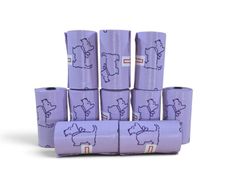 PE Perfumed Purple Dog Poo Bags - 10 x rolls - 15 bags per roll