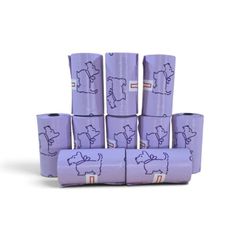 PE Perfumed Purple Dog Poo Bags - 10 x rolls - 15 bags per roll