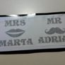 Personalised Vinyl Sticker Mr & Mrs for Mug Image 2