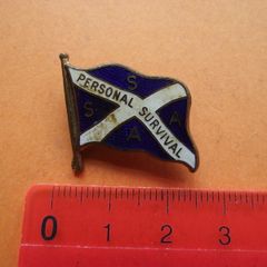 Vintage S.A.S.A. Personal Survivals enamel pin badge