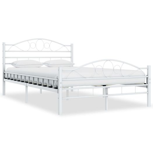 Bed Frame White Metal 120x200 cm