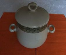 KDW Rare Lidded Big Cookie Pot & Linen Place Mats. Priced Individually