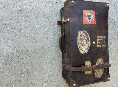 Vintage leather trunk
