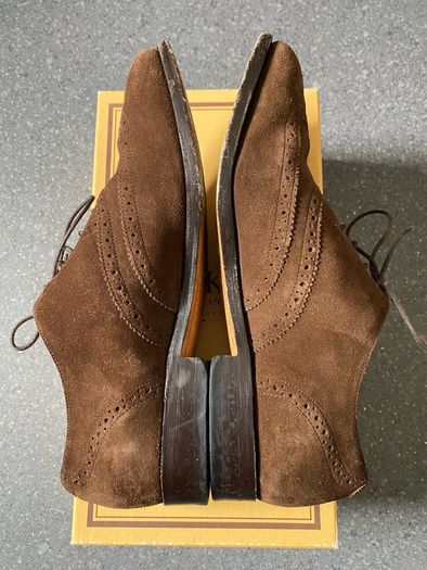 Barker England Albert Collection Castagnia Suede Hampstead Size UK8,5