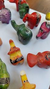 Kenyan carved and painted soapstone animals