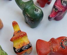 Kenyan carved and painted soapstone animals