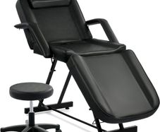 Adjustable Beauty Bed Massage Table 3 Section Leather Spa Treatment Bed with Headrest