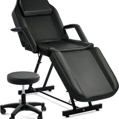 Adjustable Beauty Bed Massage Table 3 Section Leather Spa Treatment Bed with Headrest