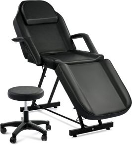 Adjustable Beauty Bed Massage Table 3 Section Leather Spa Treatment Bed with Headrest
