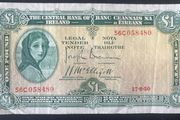 Ireland 17.8.50 1 Pound Lady Lavery Banknote